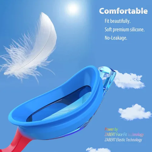 Miniatura 2 de K20 - Gafas de natación para niños y niñas de 3 a 14 años de edad, antivaho 100% protección UV con bolsa de viaje
