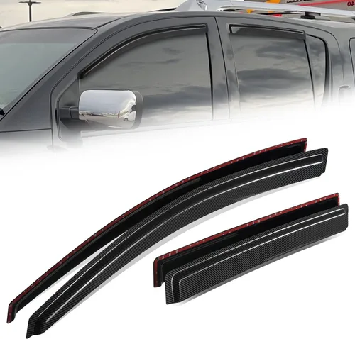 Miniatura 26 de Auto Dynasty 4 piezas viseras de ventana con patrón de fibra de carbono compatibles con Chrysler PT Cruiser 2001-2010, deflectores de ventana