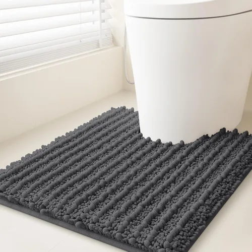 Miniatura 56 de ACCUMTEK - Juego de 2 alfombras de baño de lujo en color beige de 32"x20"+24"x17", alfombras de baño ultra suaves y gruesas absorbentes, alfombra