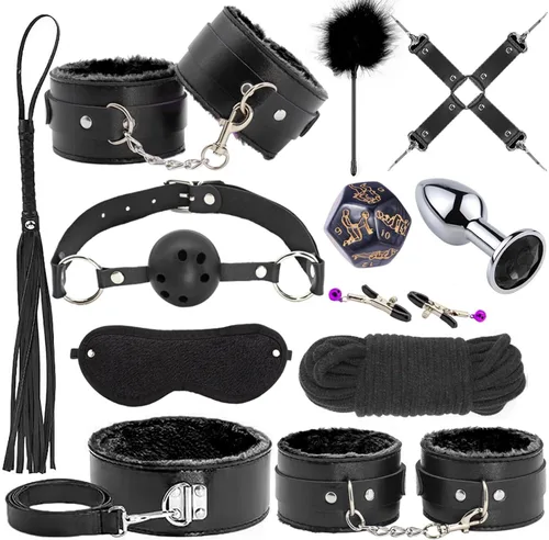 Restricciones de Bondage BDSM para Juguetes de Adultos, 12 Piezas de Equipo de Bondage y Accesorios Juguetes Sexuales para Mujeres y Parejas