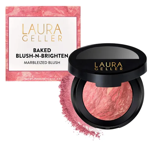 Miniatura 15 de LAURA GELLER NEW YORK Blush-n-Brighten - Rubor horneado marmoleado para mejillas - Tono Pink Grapefruit (pomelo rosado), acabado satinado - Color 05