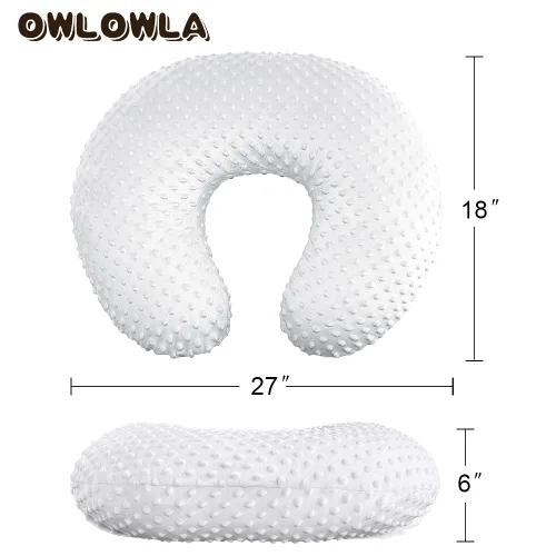 Miniatura 7 de OWLOWLA Juego de 2 fundas de almohada de lactancia blanca y caqui, fundas de almohada de lactancia materna, se adapta a almohadas de lactancia