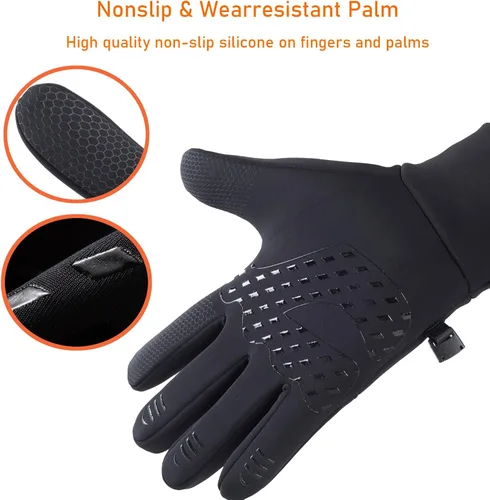 Miniatura 5 de LJCUTE Guantes de ciclismo de invierno para hombres y mujeres, resistentes al viento, para clima frío, pantalla táctil, guantes de motocicleta