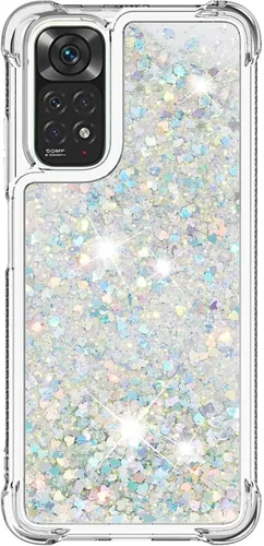 Miniatura 9 de Glitter Sparkle Moving Quicksand Flowing Cover para Xiaomi Redmi Note 10S Bling Liquid Clear Star Heart Silicona Bumper Funda transparente de goma a
