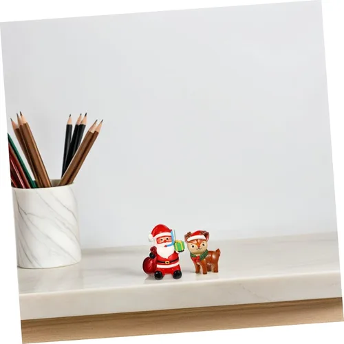 Miniatura 6 de Totority 2 piezas de decoración de acuario de Navidad, Papá Noel, reno, resina, pecera, adornos para decoración navideña, seguros y resistentes al