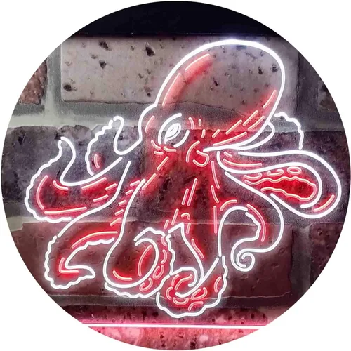 Miniatura 13 de ADVPRO Octopus Ocean Display Room Dual Color LED Neon Sign Azul y Rojo 12 x 8 pulgadas st6s32-i3734-br