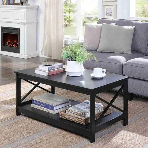 Miniatura 2 de Convenience Concepts – Mesa de café Oxford, Madera, Negro