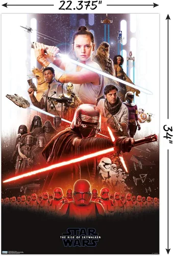 Miniatura 4 de Trends International Star Wars: The Rise Of Skywalker - Póster de pared grupal, 22.375 x 34 pulgadas, versión sin marco