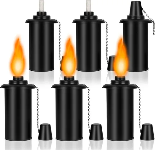 Miniatura 10 de Recipientes de repuesto para antorchas, linternas recargables de bambú para linterna, repuesto para patio, terraza, jardín, fiesta, paisaje