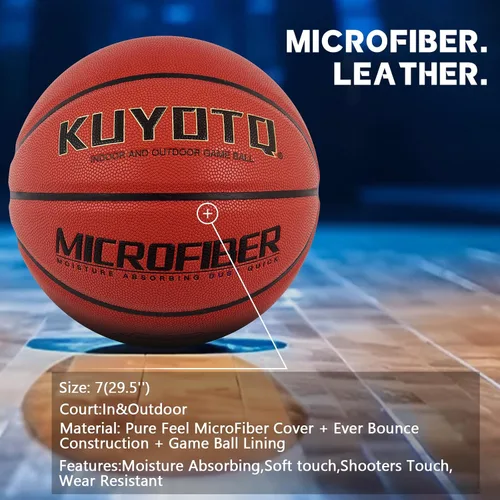 Miniatura 4 de KUYOTQ Kids Toddler Youth Adult Size 3/4/5/6/7 Basketball 22/25.5/27.5/28.5/29.5" Thickened Rubber or Faux Leather Indoor Outdoor Basketball for