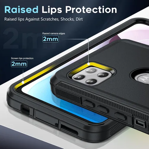 Miniatura 4 de LeYi Funda para Motorola One 5G Ace: Moto G 5G (2020): Funda resistente 3 en 1, funda resistente 3 en 1, funda para teléfono celular a prueba
