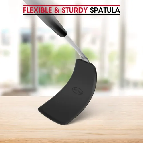 Miniatura 8 de Unicook Espátula de silicona flexible, volteador, 600 F, resistente al calor, ideal para voltear huevos, hamburguesas, crepes y más, pequeña