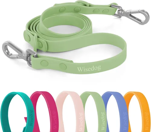 Miniatura 21 de Wisedog Correa impermeable para perro, ajustable de 5 pies/6 pies con 2 ganchos giratorios de metal, correas de perro fáciles de limpiar para perros