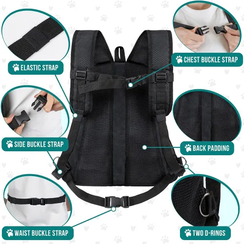 Miniatura 5 de PetAmi Mochila Transportadora Frontal para Perros, Mochila Transportadora Ajustable para Perros Mascotas Gatos en el Pecho, Transportadora Ventilada