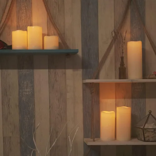 Miniatura 5 de Paquete de 2 velas de 7 pulgadas sin llama para exteriores, funciona con pilas, con temporizador, impermeables, parpadeantes, velas falsas LED
