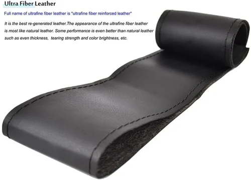 Miniatura 5 de AUTOXBERT Funda de volante de 38 cm/15 pulgadas de piel con costura, funda de volante transpirable y antideslizante para Nissan Qashqai Toyota Camry