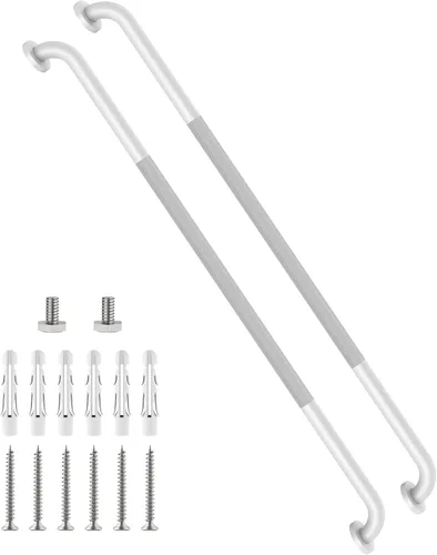 Miniatura 10 de Barra de agarre antideslizante para ducha de 24 pulgadas, acabado blanco frotado con aceite, diámetro de 1.25", Barra de agarre para baño Munzong