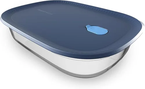 Tupperware Voila Vidrio XL Rectangular para Almacenamiento de Alimentos – Cazuela Hermética, 3.2 qt / 3 L