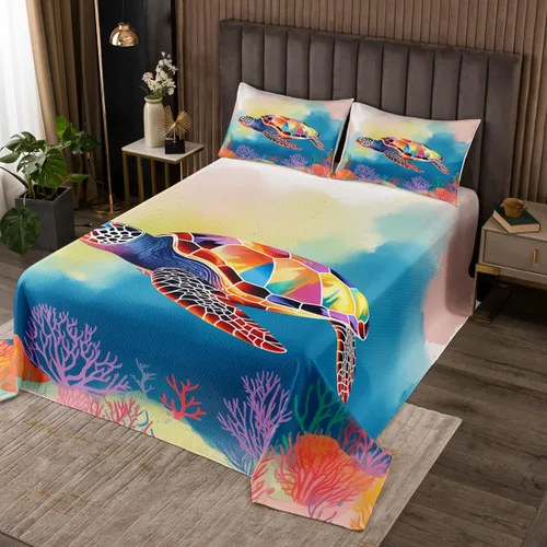 Miniatura 23 de Erosebridal Juego de colcha náutica, juego de edredón de lancha de vela, faro, acuarela con temática oceánica, juego de ropa de cama de verano