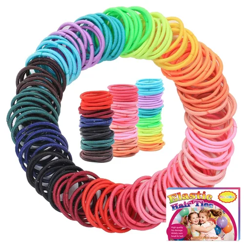 200 ligas elásticas para el cabello fino, pequeños soportes para cola de caballo sin arrugas para niños y bebés, accesorios para el cabello