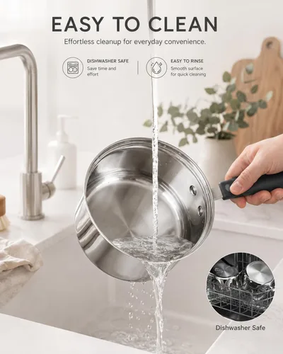 Miniatura 5 de Sartén para saltear con tapa Cook N Home, de acero inoxidable 10", Plateado