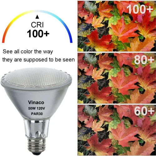 Miniatura 6 de Vinaco Luz de inundación PAR30 de 50 W, paquete de 6 unidades de alto brillo 650LM PAR30 halógeno de cuello largo regulable, inundación PAR30L de 50