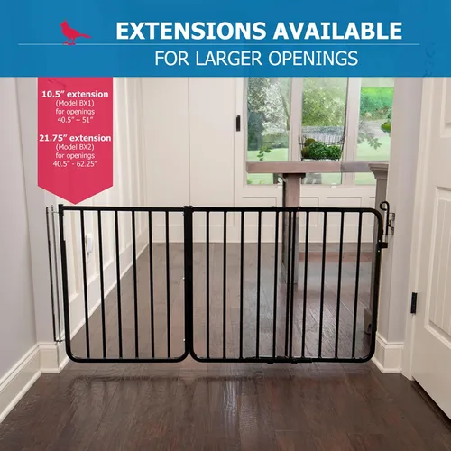 Miniatura 6 de Cardinal Gates MG15 Puerta de bebé con bloqueo automático para escaleras, puerta ajustable para perros para interiores, hecha de aluminio para Negro