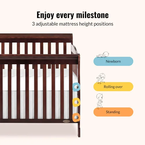 Miniatura 6 de Dream On Me Ashton Cuna convertible 5 en 1 en expreso, certificado Greenguard Gold, 50 x 36 x 44 pulgadas (paquete de 1)
