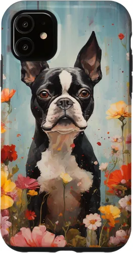 Miniatura 8 de Boston Terrier in Flower Garden Dog Art Lovers Design Case for iPhone 17