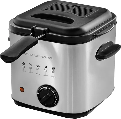 Miniatura 12 de OVENTE Freidora eléctrica de 2 litros de capacidad, tapa con ventana de visión, temperatura ajustable, cesta extraíble y mango de tacto frío