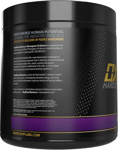 Miniatura 2 de EHP Labs OxyShred Hardcore Super Dosed Polvo de Pre Entrenamiento - Polvo de Preentrenamiento con L Glutamina y Acetil L Carnitina, Bebida