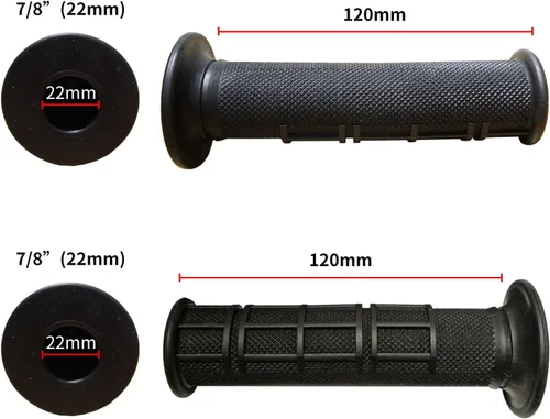 Miniatura 6 de Empuñaduras universales antideslizantes para manillar de motocicleta de 7/8 pulgadas, 1 pulgada (tres tipos de tamaño), para cuatrimotos, Negro