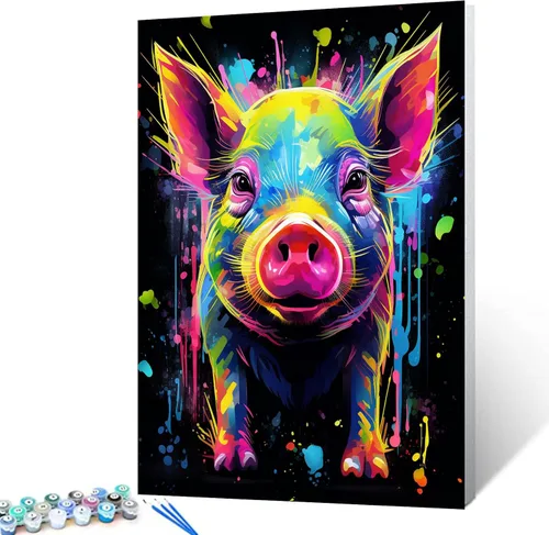 Miniatura 17 de Tucocoo Kits de pintura de búho de graffiti por números con pinceles y pigmento acrílico sobre lienzo para adultos, imagen de estilo colorido