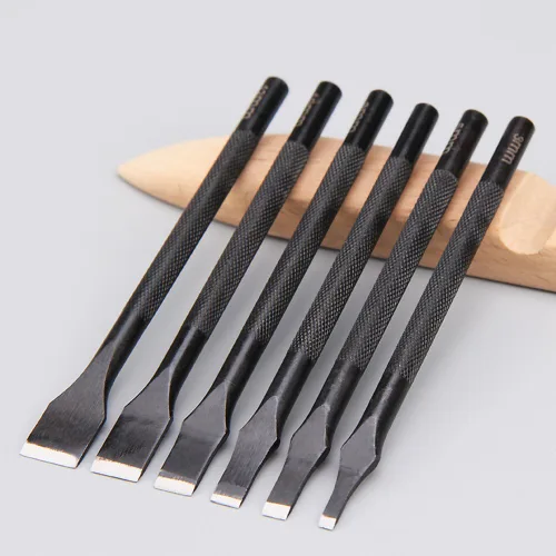 Miniatura 7 de Juego de 6 herramientas de cuero para manualidades, kit de agujeros rectos con ranuras de 3/5/6/8/10/0.472 in para cartera, fabricación de tarjetas