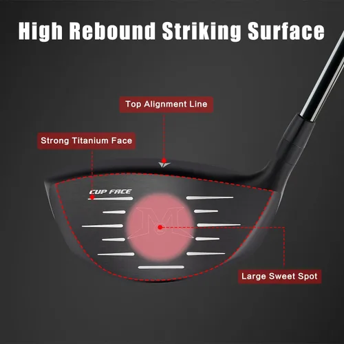Miniatura 2 de MAZEL Drivers de Golf de Titanio para Hombres, Diestros, 460CC