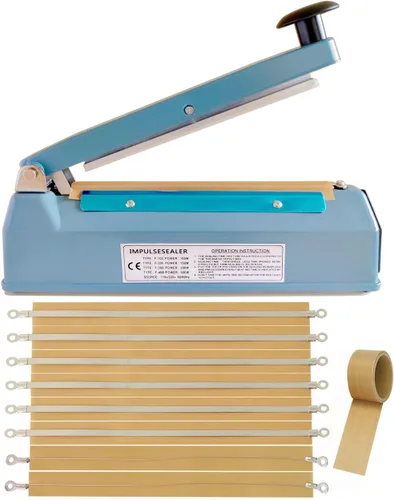 Sellador térmico Impulse de 8 pulgadas 5 mm para bolsas Mylar, máquina de termosellado para bolsas de plástico/poliéster/galletas, sellador manual