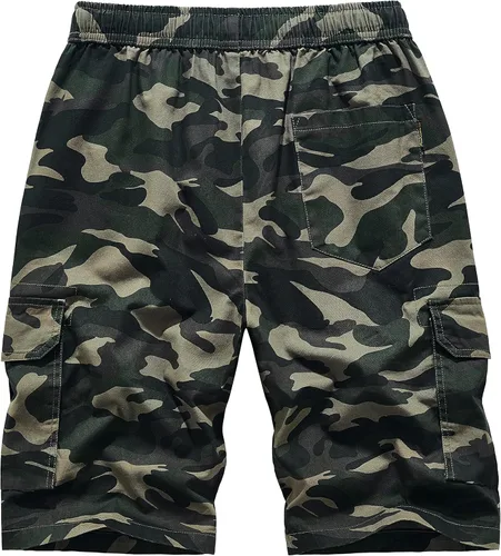 Miniatura 6 de VtuAOL Pantalones cortos cargo para mujer, cintura elástica, cómodos, de algodón, holgados
