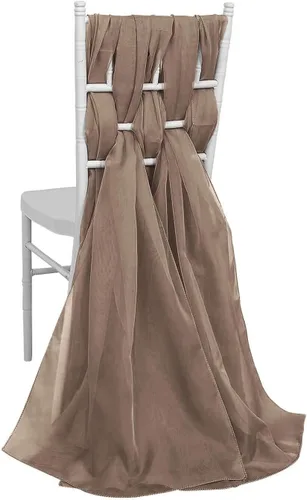 Miniatura 17 de Efavormart - Paquete de 5 bandas de gasa de alta calidad para silla, 22 x 78 pulgadas, amatista violeta, lazos para silla de diseño transparente