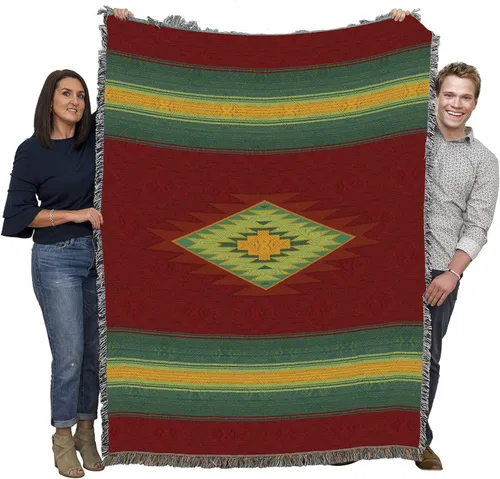 Pure Country Weavers Manta Baja – Inspirada en los nativos americanos del suroeste – Manta de regalo tejida de algodón – Fabricada en los Estados