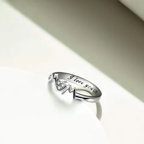 Miniatura 3 de YFN - Anillos de plata de ley 925 para mamá y madre