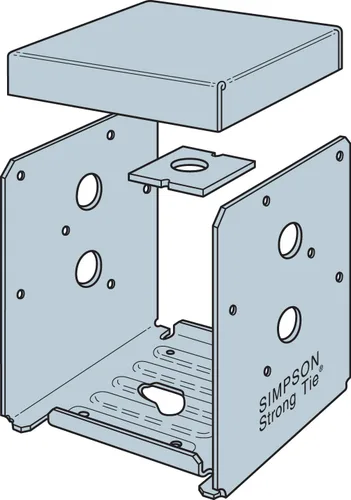 Miniatura 6 de Simpson Strong-Tie ABU66RZ ABU ZMAX Base de poste de separación ajustable galvanizada para 6x6 áspero