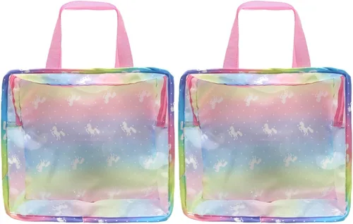 Almacenamiento de ropa para muñecas, 2 piezas, bolsa de viaje para niños, organizador de ropa de muñeca de tela de dibujos animados