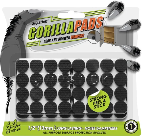 Miniatura 20 de Slipstick GorillaPads - Almohadillas antideslizantes para muebles/pies agarradores, protectores de piso de goma autoadhesivos (juego de 16 unidades)