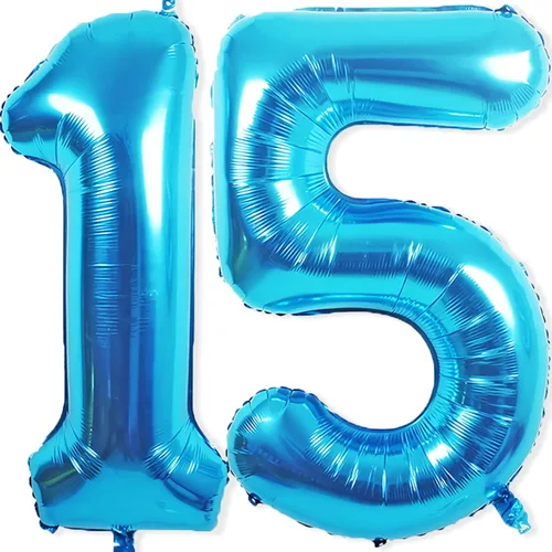 Miniatura 14 de Globos gigantes de papel aluminio azul del número 20 de 40 pulgadas, globos gigantes de helio número 20 para niños y niñas, decoraciones de azul