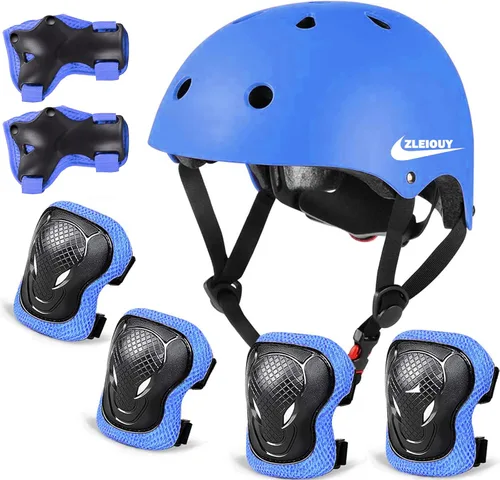 Miniatura 12 de Casco ajustable para niños de 5 a 16 años, niños pequeños, niños y niñas, equipo de protección con rodilleras, coderas y muñequeras para múltiples