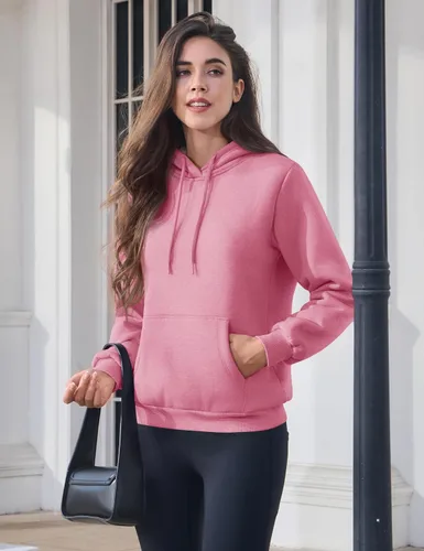 Miniatura 41 de MAGCOMSEN Sudaderas con capucha para mujer, con forro de sherpa, de vellón, para invierno, cálido, pesado, de algodón, con bolsillo