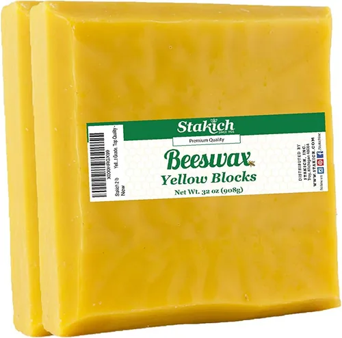 Miniatura 6 de Bloque de cera de abejas amarilla pura Stakich. 100% natural, grado artesanal y calidad premium
