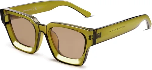 Miniatura 106 de VANLINKER Gafas de sol cuadradas gruesas para hombres y mujeres, retro, rectangulares, con protección UV400, VL9731