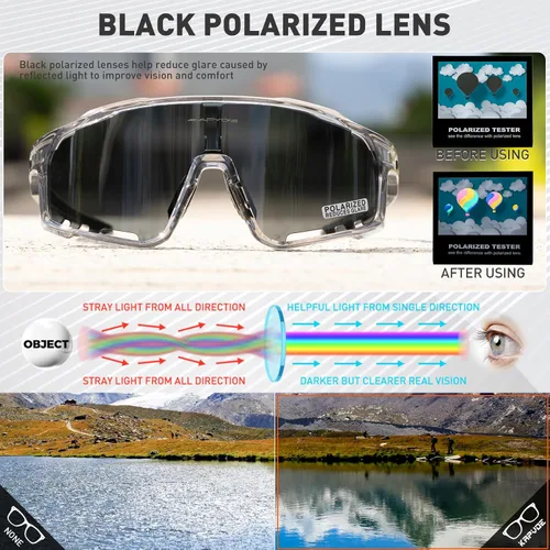 Miniatura 3 de KAPVOE Gafas de Ciclismo Polarizadas para Hombres y Mujeres MTB Bicicleta Montaña TR90 Gafas Deportivas para Correr Bicicleta K76 a09