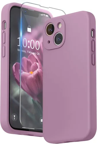 Miniatura 20 de SURPHY Funda compatible con iPhone 13 Mini con protector de pantalla, (protección de cámara y forro de microfibra suave), funda de silicona líquida